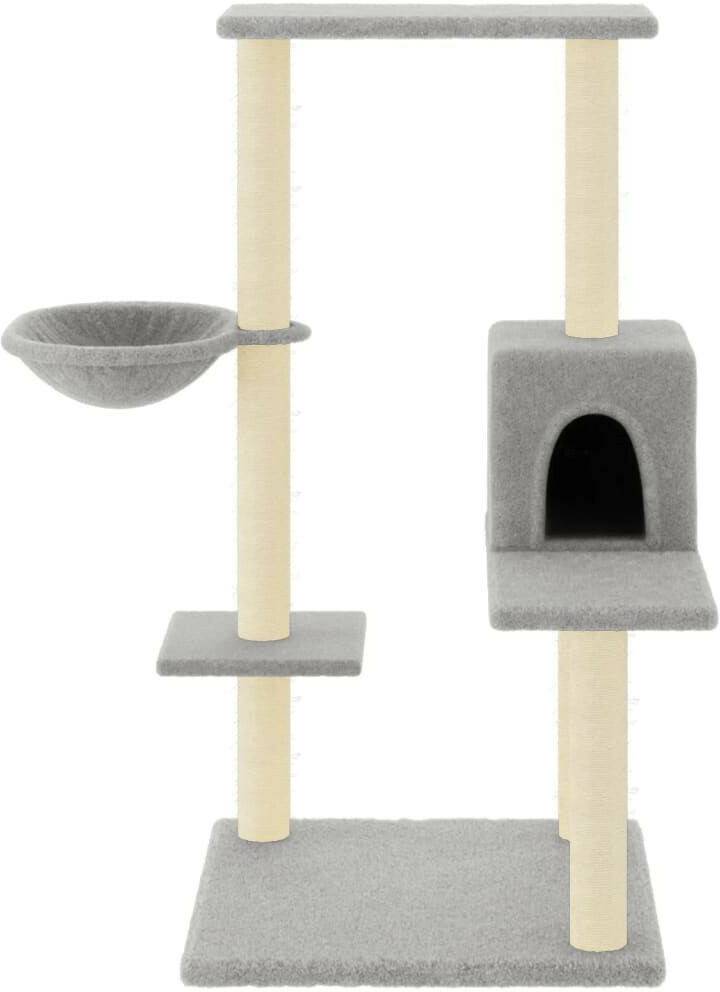 vidaXL Cat tree with sisal scratching posts 95 cm vidaXL Cat tree with sisal scratching posts 95 cmlight grey (172074)